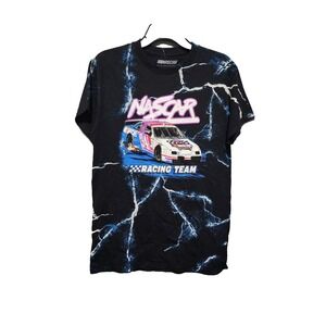 NASCAR Racing Team Lighting All Over Print AOP T Shirt Mens Black Official Sz S